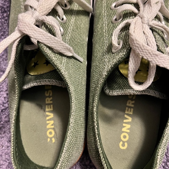 Converse Safe Green Lo Top Sneakers-Men 9.5 /Women 11.5/Great pre-loved- - Picture 6 of 11